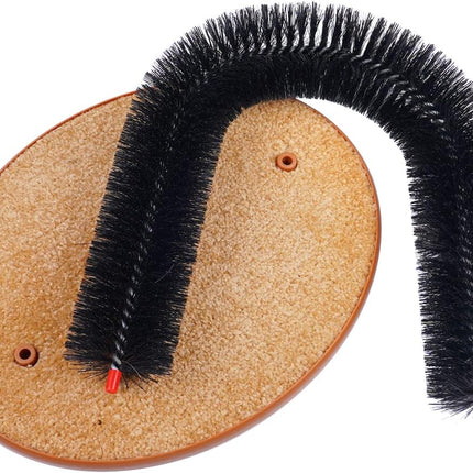 Cat Self Groomer, Scratching Post & Interactive Toys - Arch Scratcher with Brush for Grooming & Shedding, Scratch Pad, and Catnip