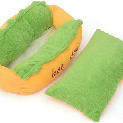 Hotdog Design Dog Bed - Soft, Removable & Washable Pet Mat for Small Dogs