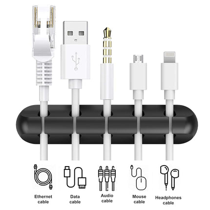 Adhesive Cable Clips, Cord Holder Cable Management, Cord Organizer USB Cable Power Wire/Cord, 2 Packs Cable Organizer for Car Home and Office (5, 3 Slots)
