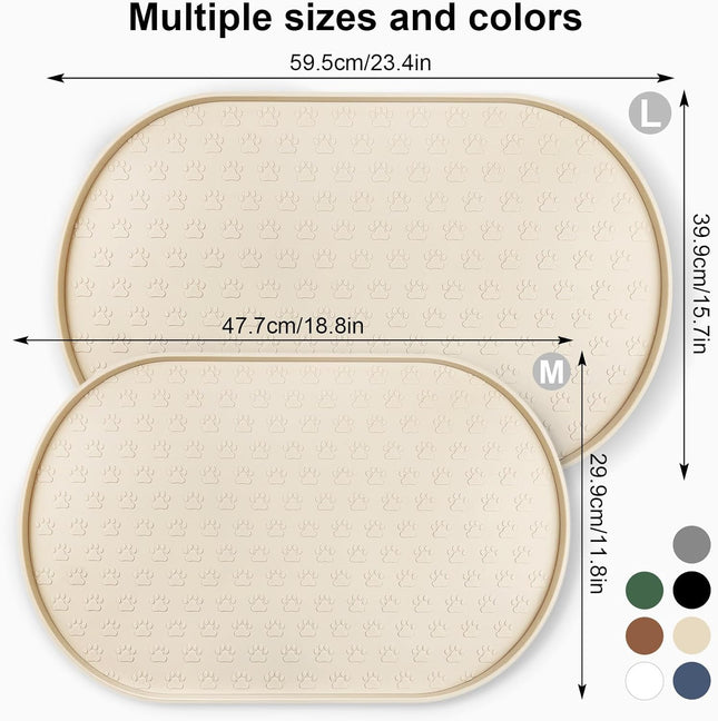 Pet Feeding Mat for Dogs and Cats Silicone Dog Placemat Non-Slip Waterproof Bowl Mats Prevent – product detail