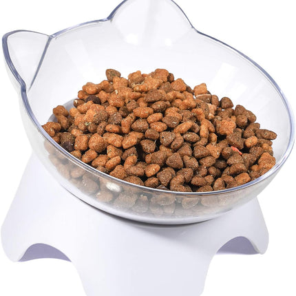 Anti Spill Tilted Cat Food Bowls, Whisker Fatigue Elevated Bowls Set for Cat and Puppy, Pet Bowl Holds About 1 Cup of Pet Food