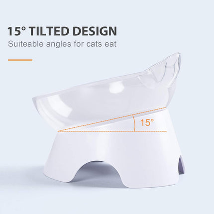 Anti Spill Tilted Cat Food Bowls, Whisker Fatigue Elevated Bowls Set for Cat and Puppy, Pet Bowl Holds About 1 Cup of Pet Food