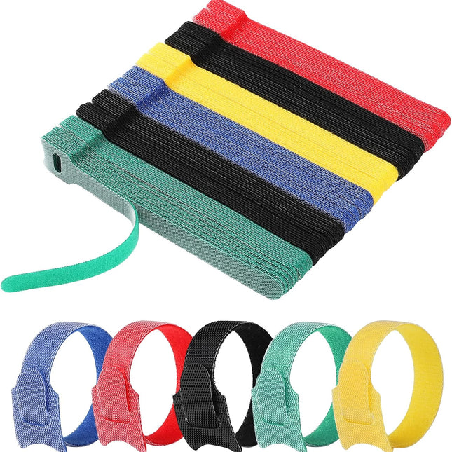 120PCS Reusable Fastening Cable Ties, Adjustable 6-Inch Cord Organizer Ties for Organizing Home Office Tablet Laptop PC Electronics Wire Data Centers 5 Colors