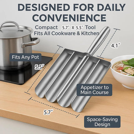 Meatball Maker Tool, 304 Stainless Steel Kitchen Manual Non Stick Meatball Maker, Portable Meatball Spoon Ball Maker Kitchen Restaurant Must Have Meatball Making Set，Home Cooking Tools (4-channel)