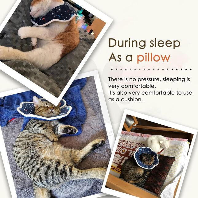 Soft Cat Recovery Collar Adjustable Cat Cone Cat Protective Cone Collar After Surgery for Cats (Starry Sky – product detail