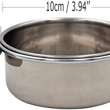 Bird Feeding Dish Cups Parrot Food Bowl Clamp Holder Coop Cup, 2PCS Bird Cage Water Bowl for Parakeet African Greys Conure Cockatiels Lovebird Budgie Chinchilla