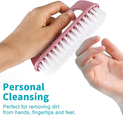 Hand Nail Cleaning Brush, 2 Pcs Durable Stiff Bristles Fingernails Scrub Cleaner with Handle(Pink, Green)