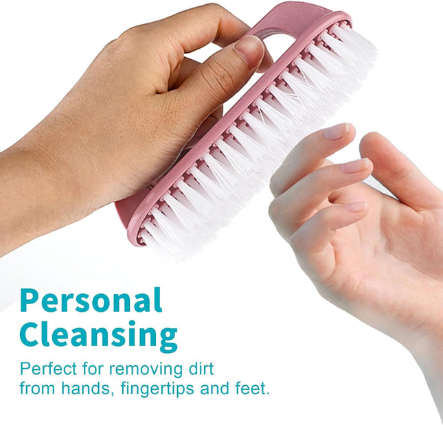 Hand Nail Cleaning Brush 2 Pcs Durable Stiff Bristles Fingernails Scrub Cleaner with Handle(Pink Green) – product detail