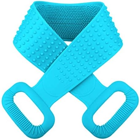 Silicone Back Scrubber for Shower with Handles 35.5 Inches/90 Cm Exfoliating Double-Sided Back