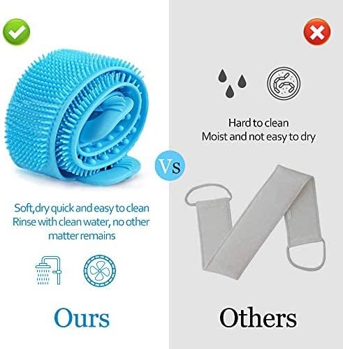 Silicone Back Scrubber for Shower with Handles 35.5 Inches/90 Cm Exfoliating Double-Sided Back – product detail