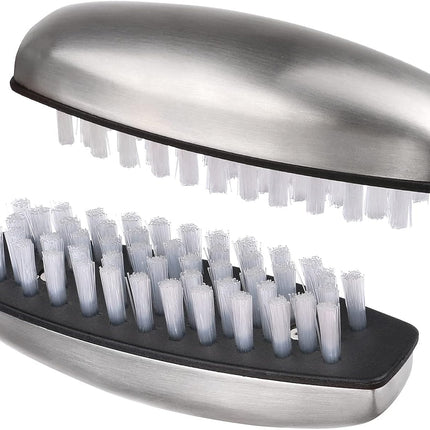 4 Pieces Nail Cleaning Brush,  Stainless Steel Fingernail Hand Scrubbing Brushes for Nails Toes Pedicure Nail Cleaning and Scrubbing