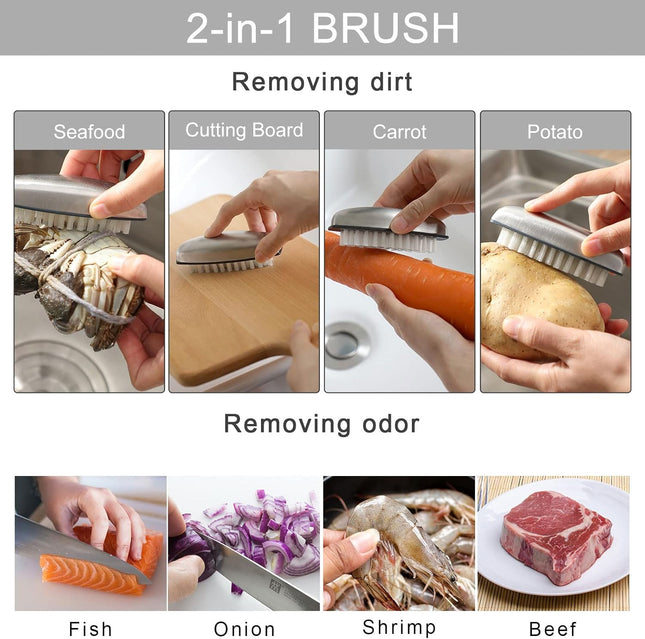 4 Pieces Nail Cleaning Brush Stainless Steel Fingernail Hand Scrubbing Brushes for Nails Toes Pedicure – product detail