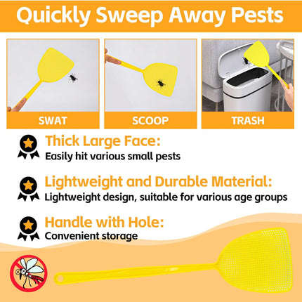 Plastic Fly Swatter, 10 Pack Multi-Color Strong Fly Killer, Manual Pest Control Fly Catcher for Indoor Outdoor Mosquitoes, Flies, Spiders, Insect