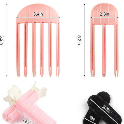 6Pcs Volumizing Hair Clips - Hair Volume Clips for Fluffy Bangs, Spong Bun Updo Volumizing Hair Root Clips Hair Comb Tool (Pink)