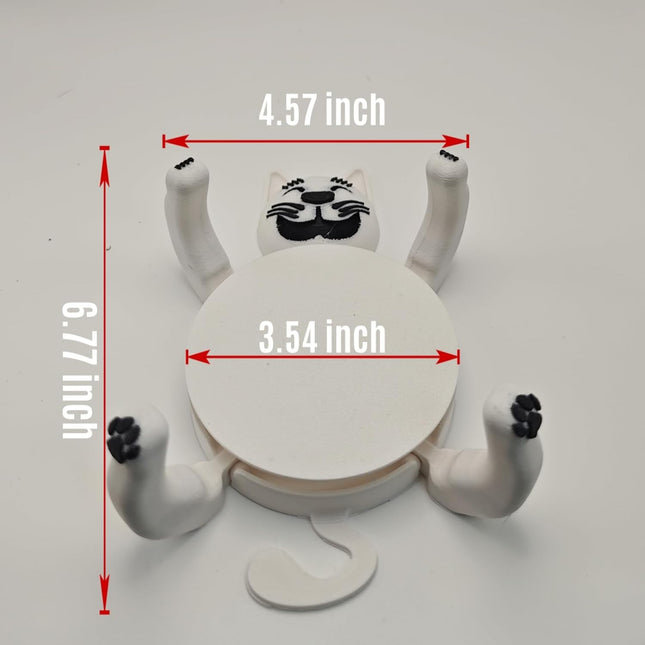 Funny Cat Coasters Cup Cuddler 3D Printed Creative Coasters for Drinks Bars Party Birthday Gifts for – product detail