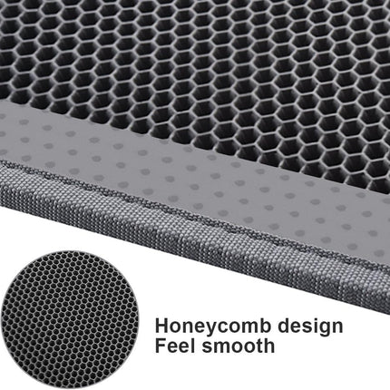 Cat Litter Mat Trapper - 76 x 61cm Honeycomb Double Layer Tapis Litiere Chat -Traps Messes, Easy Clean and Durable (Gray)
