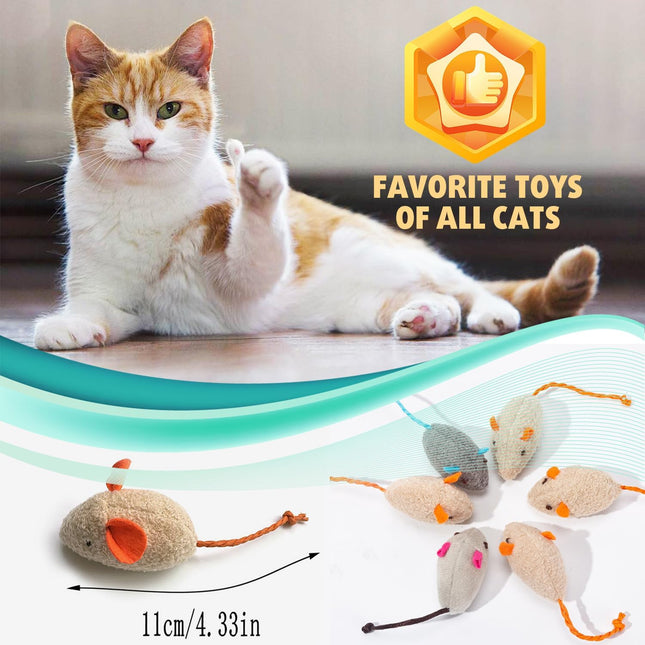 12 Pack Cat Mouse Toy Soft Plush Catnip Mice Toys with String Tails Interactive Play for Cat Puppy Kitty – product detail