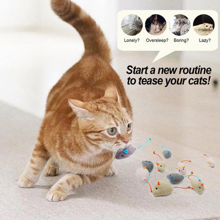 12 Pack Cat Mouse Toy, Soft Plush Catnip Mice Toys with String Tails Interactive Play for Cat, Puppy, Kitty Kitten