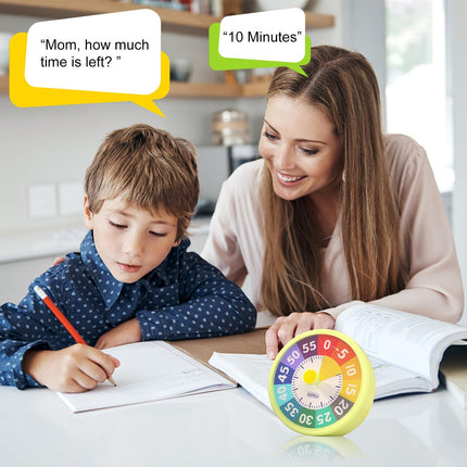 60 Minute Visual Timer for Classroom Kids Teachers, 4-Inch Countdown Timer for Kitchen Cooking, Toddler, Training, Study, Work (Battery Not Included)
