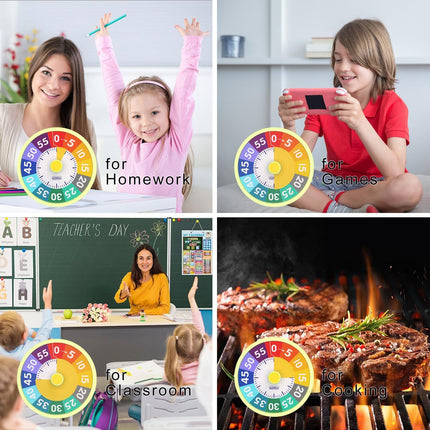 60 Minute Visual Timer for Classroom Kids Teachers, 4-Inch Countdown Timer for Kitchen Cooking, Toddler, Training, Study, Work (Battery Not Included)