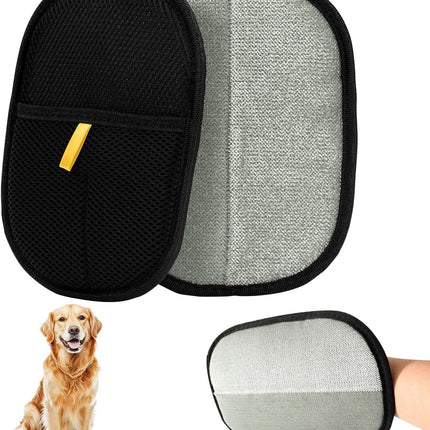 2PCS Double-Sided Pet Hair Remover Gloves, Electrostatic Cat Dog Pet Grooming Gloves, Pet Hair Remover for Carpet Couch Car, Versatile Pet Hair Remover for Washing Deshedding Grooming
