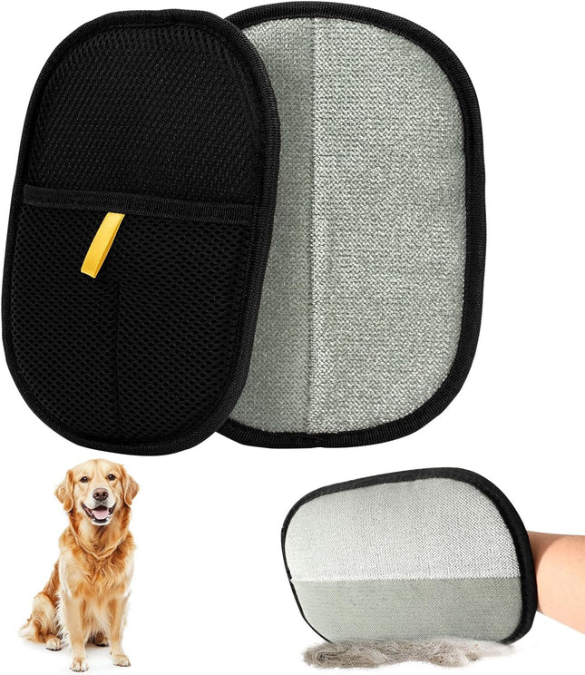2PCS Double-Sided Pet Hair Remover Gloves Electrostatic Cat Dog Pet Grooming Gloves Pet Hair Remover