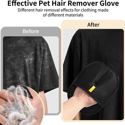2PCS Double-Sided Pet Hair Remover Gloves, Electrostatic Cat Dog Pet Grooming Gloves, Pet Hair Remover for Carpet Couch Car, Versatile Pet Hair Remover for Washing Deshedding Grooming