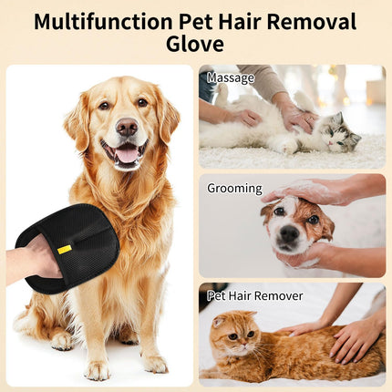 2PCS Double-Sided Pet Hair Remover Gloves, Electrostatic Cat Dog Pet Grooming Gloves, Pet Hair Remover for Carpet Couch Car, Versatile Pet Hair Remover for Washing Deshedding Grooming
