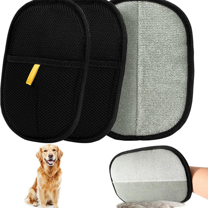 3PCS Double-Sided Pet Hair Remover Gloves, Electrostatic Cat Dog Pet Grooming Gloves, Pet Hair Remover for Carpet Couch Car, Versatile Pet Hair Remover for Washing Deshedding Grooming