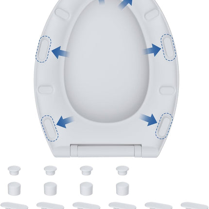 10 Pieces Bidet Toilet Seat Bumpers, Universal Buffer Toilet Lid Rubber Bumpers with 2 Thickness TPE Pads(2 Heights) Strong Adhesive Bidet Bumpers