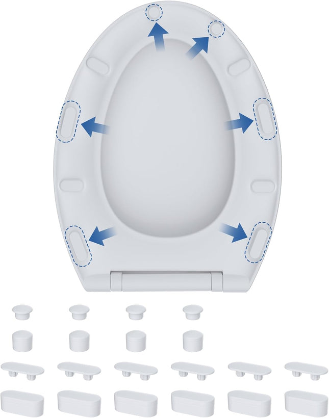 10 Pieces Bidet Toilet Seat Bumpers Universal Buffer Toilet Lid Rubber Bumpers with 2 Thickness TPE Pads(2