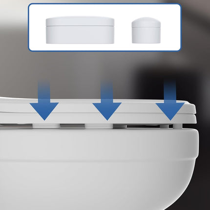 10 Pieces Bidet Toilet Seat Bumpers, Universal Buffer Toilet Lid Rubber Bumpers with 2 Thickness TPE Pads(2 Heights) Strong Adhesive Bidet Bumpers