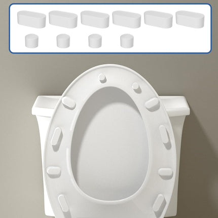 10 Pieces Bidet Toilet Seat Bumpers, Universal Buffer Toilet Lid Rubber Bumpers with 2 Thickness TPE Pads(2 Heights) Strong Adhesive Bidet Bumpers