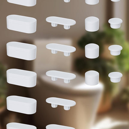 10 Pieces Bidet Toilet Seat Bumpers, Universal Buffer Toilet Lid Rubber Bumpers with 2 Thickness TPE Pads(2 Heights) Strong Adhesive Bidet Bumpers