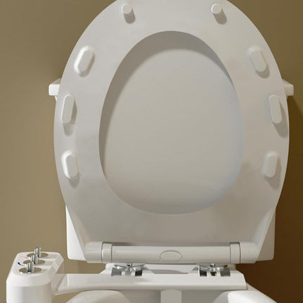 10 Pieces Bidet Toilet Seat Bumpers, Universal Buffer Toilet Lid Rubber Bumpers with 2 Thickness TPE Pads(2 Heights) Strong Adhesive Bidet Bumpers