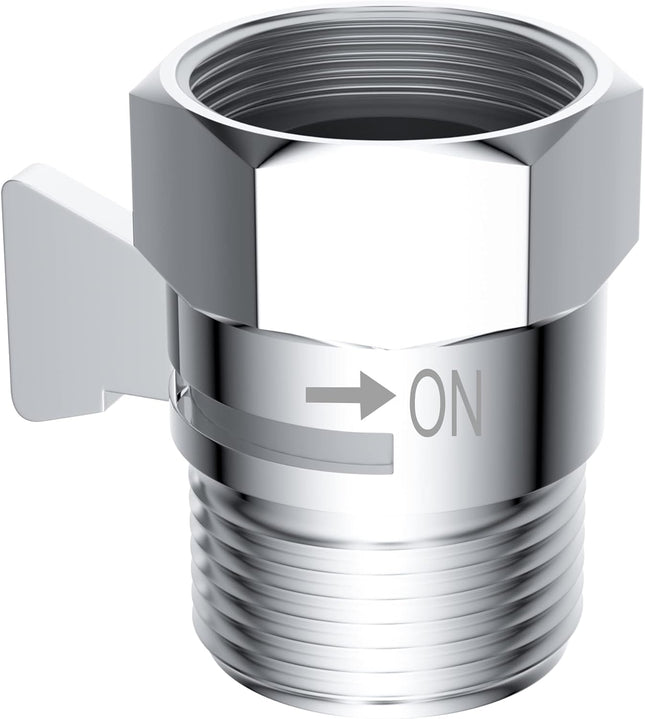 All Metal Shower Head Flow Control Valve G1/2 Brass Shut-Off Valve with Handle Lever Shower