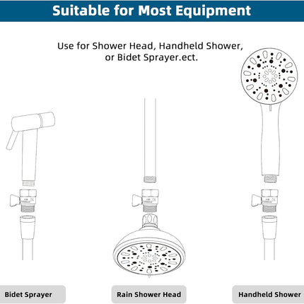 All Metal Shower Head Flow Control Valve G1/2 Brass Shut-Off Valve with Handle Lever Shower Head Valve Water Flow Control Valve Regulator Shut Off Valve for Hand Shower,Bidet Sprayer- Chrome