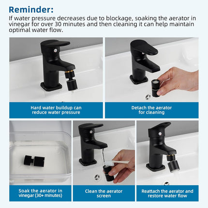 NSF/ANSI/CAN 61 Certified Faucet Aerator, CUPC Certification 360° Swivel Kitchen Sink Aerator, 2-Flow Sink Sprayer Attachement, Faucet Replacement Part 55/64 Inch Female Thread - Matte Black