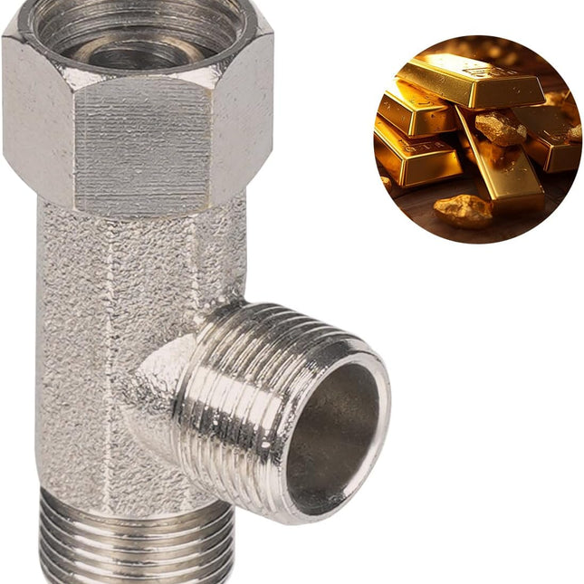 Bidet T Adapter, Metal T Valve for Bidet(3/8” x 3/8” x 3/8”), 3 Way Tee Connector Bidet Attachment for Toilet