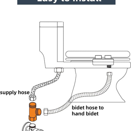 Bidet T Adapter, Metal T Valve for Bidet(3/8” x 3/8” x 3/8”), 3 Way Tee Connector Bidet Attachment for Toilet