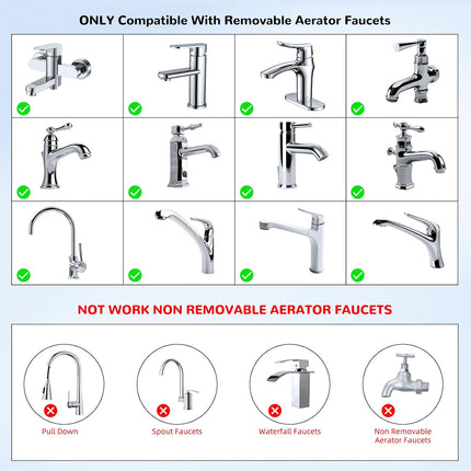 Dishwasher Snap Adapter Connection 2 Pack, One with Swivel Ball Joint and The Other One with Faucet Aerator, 15/16-27Male Outside and 55/64-27Female Inside, Chrome