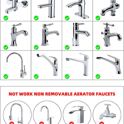Swivel Faucet Adapter Kit, Solid Brass 3/4" Garden Hose Adapter with Aerator, 360 Degree Kitchen Sink Faucet Aerator Adapter for Female and Male to Male, Chrome