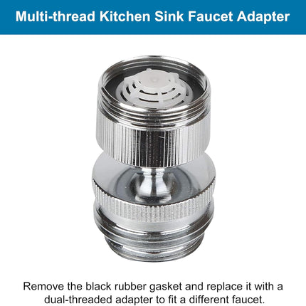 Faucet Adapter Kit, Swivel Aerator Adapter to Connect Garden Hose - Multi-Thread Kitchen Sink Faucet to Garden Hose Adapter 3/4 Inch - Chrome Finished