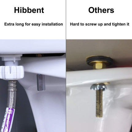 2 Pack Toilet Tank to Bowl Bolt Kits, Heavy Duty Bolts Toilet Bolts for Tank Solid Brass with Extra Long Nuts Easy to Install and Double Gaskets for Fastening