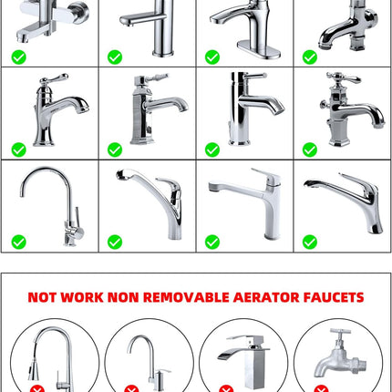 Garden Hose Adapter Kit - Sink Swivel Faucet Aerator to Connect Hose, Multi-Thread With Cache Aerator Key for Male and Female Connections, Chrome Finish