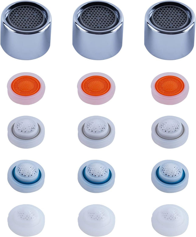 3 Pcs Faucet Aerator Female Thread Kitchen Sink Aerators 1.2 1.5 1.8 2.5 GPM Flow V1259-DP01-A-2268