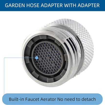 Faucet to Garden Hose Adapter Kit, Female to Male Sink Brass Garden Hose Attachment with Washer & Aerator Key, Chrome