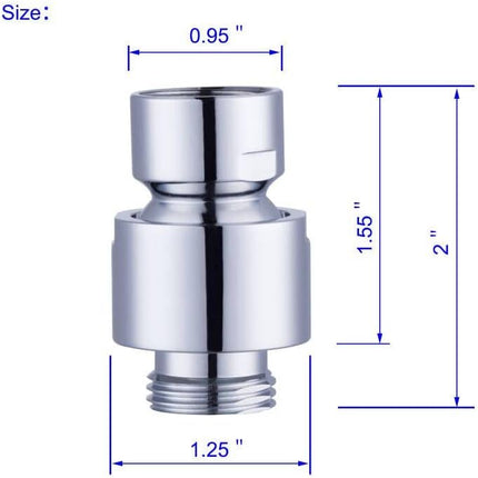 Shower Head Swivel Ball Joint Adapter, Ball Joint Adjustable Shower Arm Connector Universal Showering Component-Polished Chrome