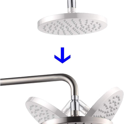 Shower Head Swivel Ball Joint Adapter, Ball Joint Adjustable Shower Arm Connector Universal Showering Component-Polished Chrome