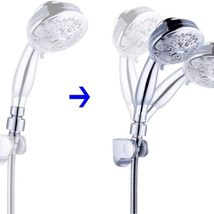 Shower Head Swivel Ball Joint Adapter, Ball Joint Adjustable Shower Arm Connector Universal Showering Component-Polished Chrome